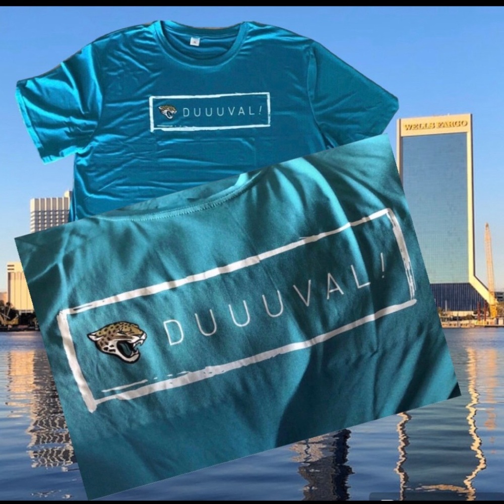Jacksonville Jaguars NFL DUUUVAL! Men's XL teal moisture wicking logo shirt NEW